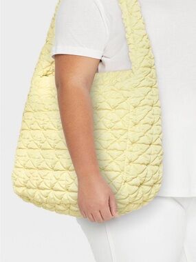 wild fable Quilted Shoulder Bag in Pale Yellow